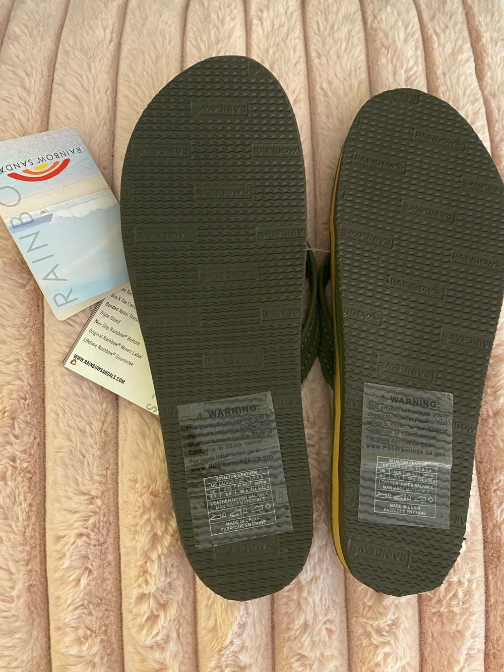 NWT | Rainbow Sandals | Limited Edition Forest Green Flip Flop | Large 7.5-8.5 - Picture 10 of 16